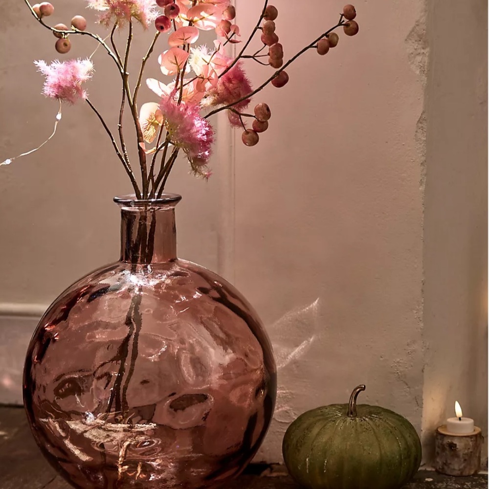 Pink Glass Round Vase *